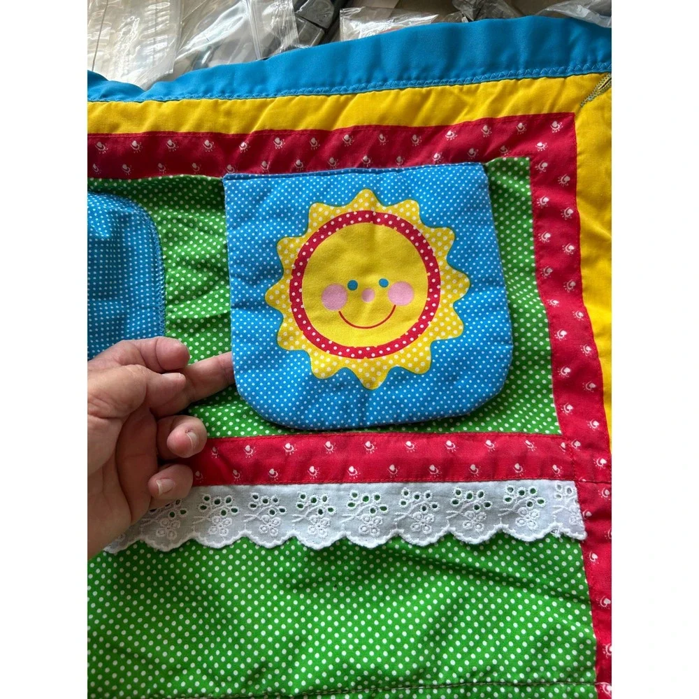 Vintage 80s Playschool baby fold and go Play Mat Sensory Activity Quilt Farm A‎